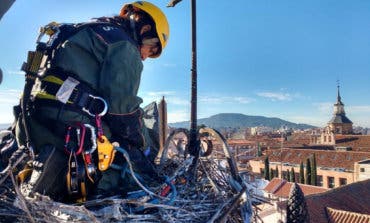 Preparan el nido de las cigüeñas youtubers de Alcalá de Henares 