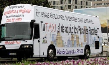 Los taxistas de Madrid piden el voto para Podemos