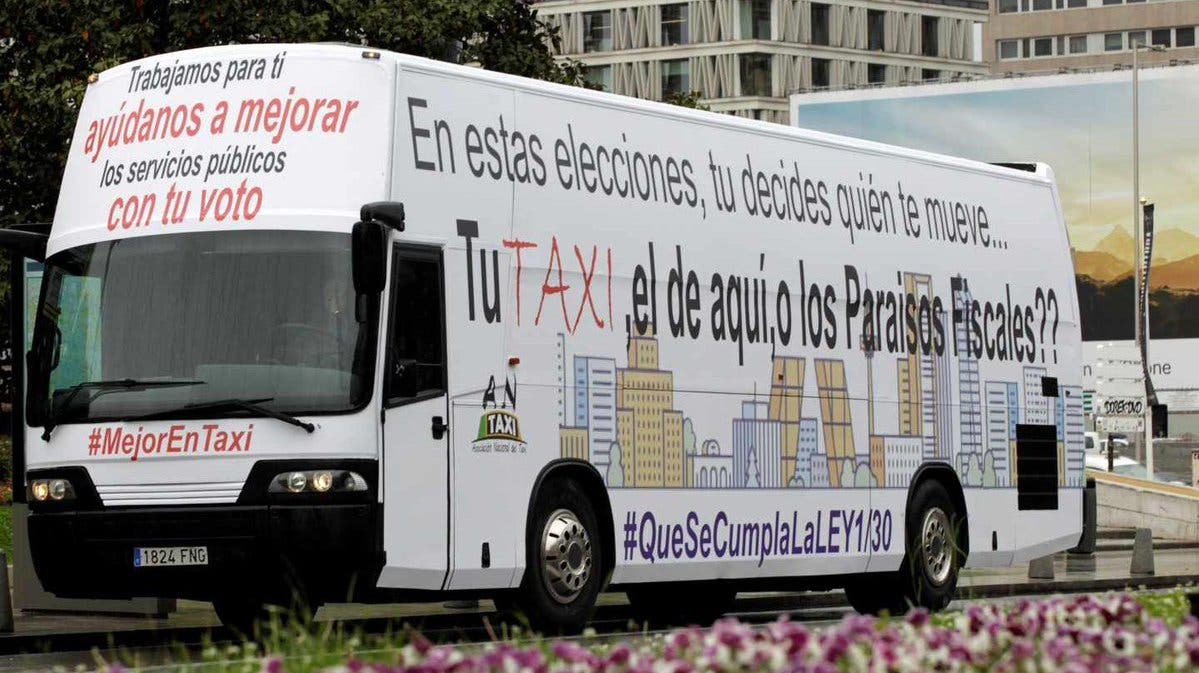 Los taxistas de Madrid piden el voto para Podemos
