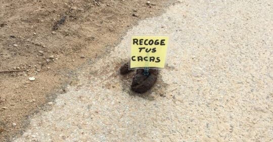 Aparecen cacas de perro con carteles en Daganzo de Arriba