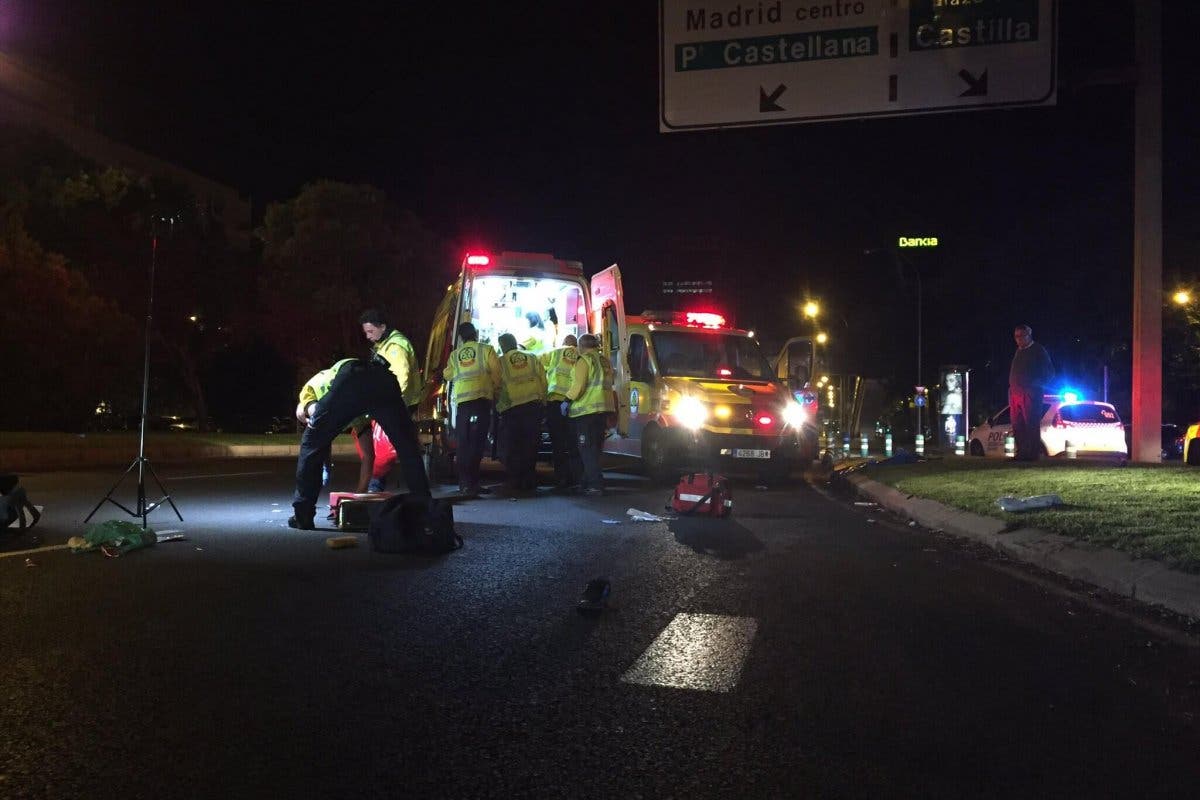 Herido grave tras ser atropellado en el Paseo de la Castellana