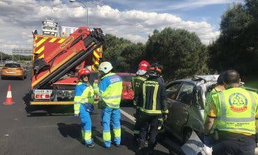 Accidente múltiple en la M-40 con díez vehículos implicados