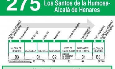 La línea 275 unirá por fin Alcalá de Henares y Pozo de Guadalajara