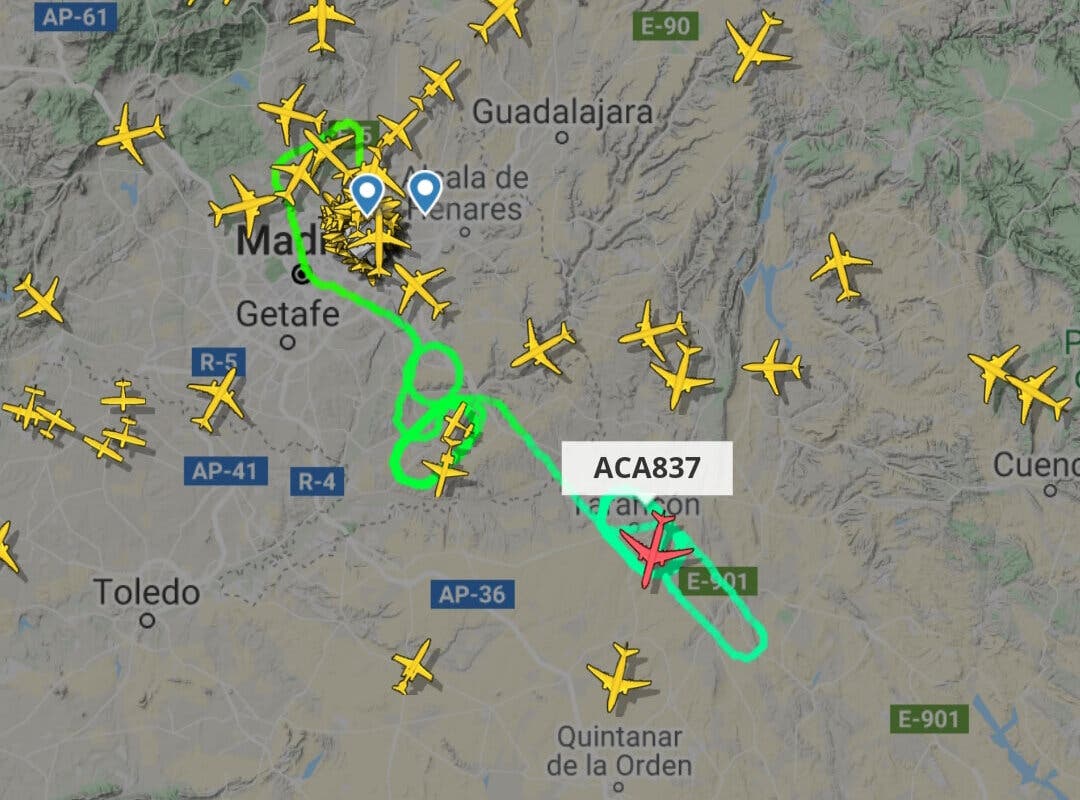 El avión de Air Canadá aterriza sin incidencias en Barajas