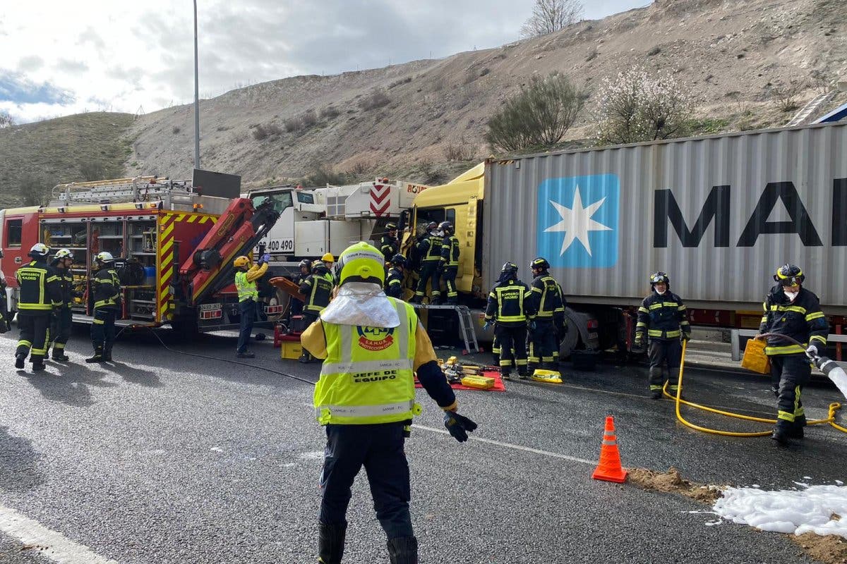 San Fernando de Henares: Cortada la M-50 por un aparatoso accidente