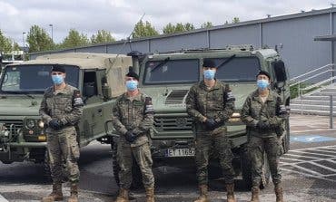 Miembros de la Brigada Paracaidista desplegados este domingo en Villalbilla y Chiloeches