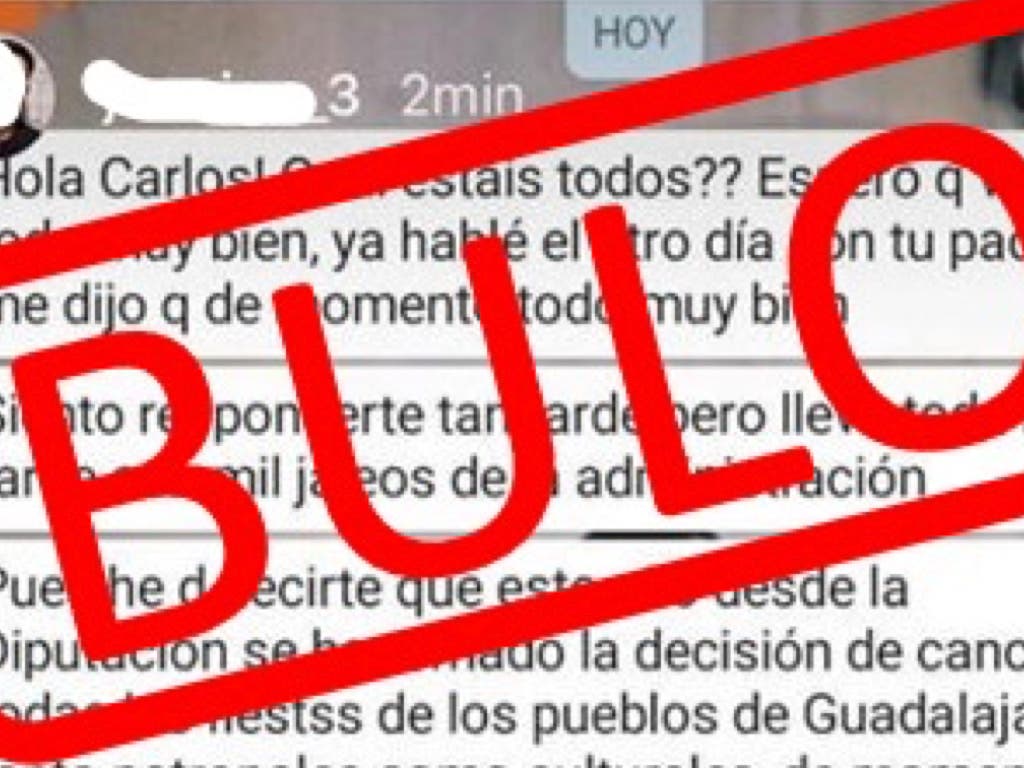 La Diputación de Guadalajara desmiente un bulo que circula por WhatsApp