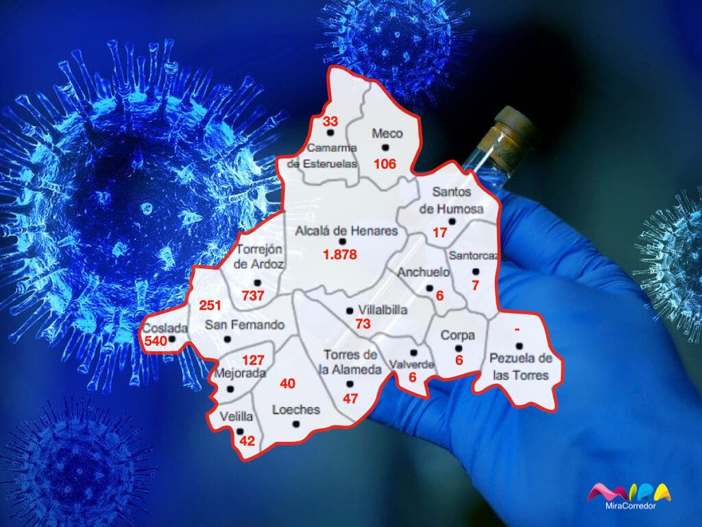 El mapa del coronavirus en el Corredor del Henares