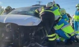 Herido grave un conductor tras colisionar contra un camión-grúa en la M-506