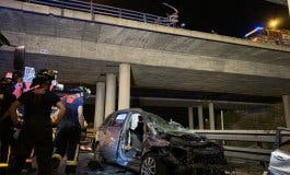 Herido muy grave un conductor al caer desde la M-40 a la A-3