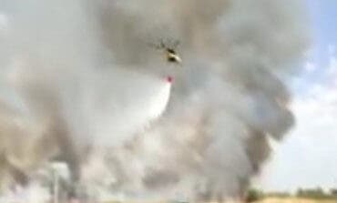 Aparatoso incendio de pastos en Velilla de San Antonio