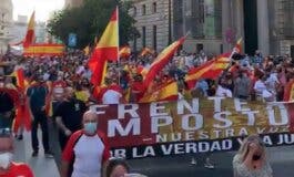 Un detenido en Madrid durante una protesta contra la gestión del Gobierno