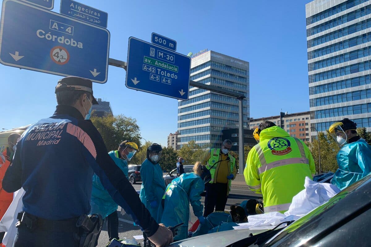 Muere un motorista de 40 años tras sufrir un accidente en la M-30