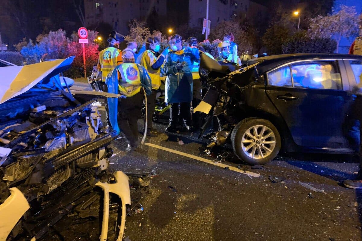 Cuatro heridos en un accidente múltiple en Madrid