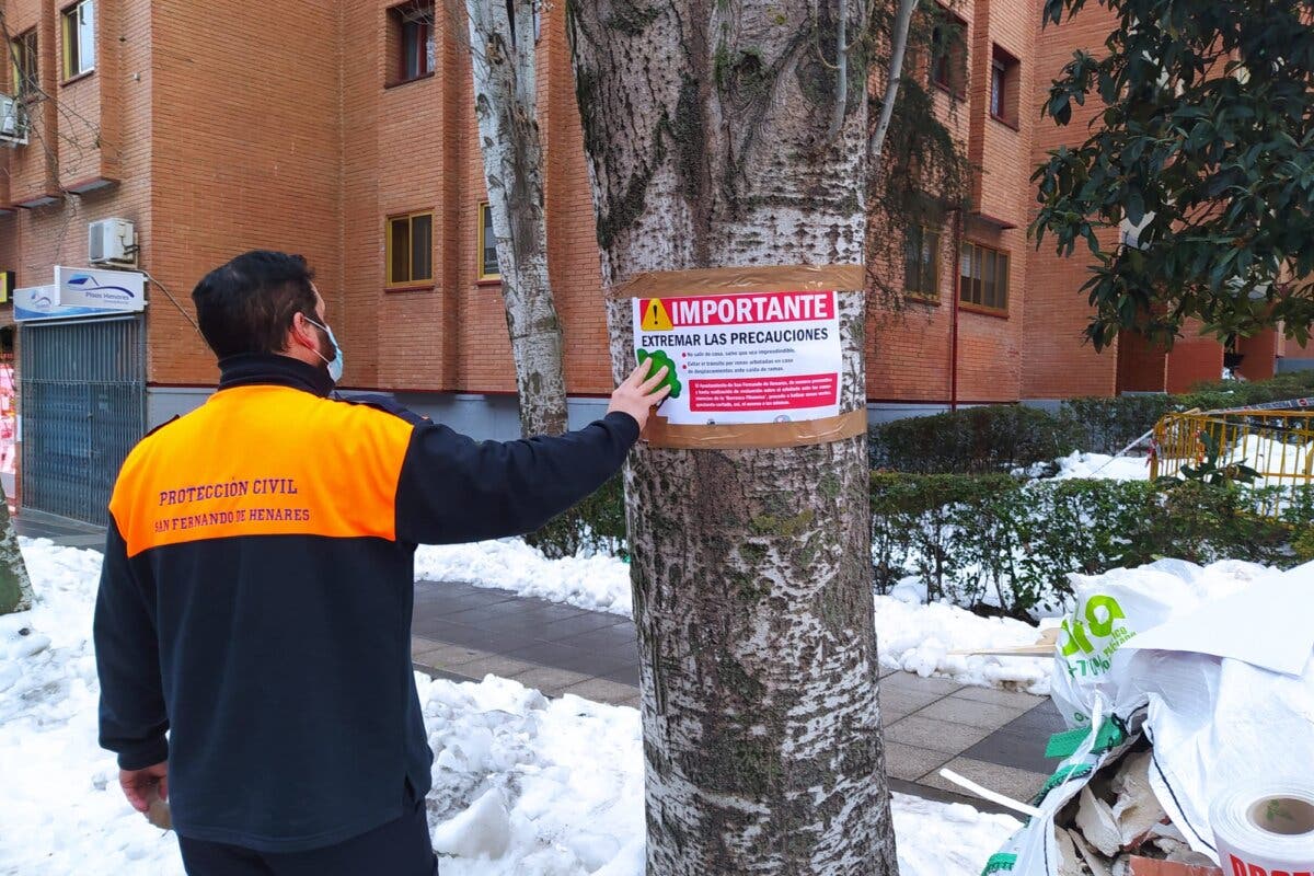 San Fernando de Henares coloca carteles en los árboles pidiendo extremar las precauciones