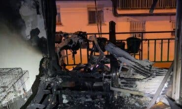 Ocho personas atendidas, cinco pájaros muertos y un perro rescatado en el incendio de un piso en Leganés