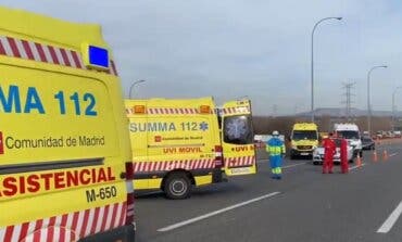 Muere un gruísta atropellado en la M-45, en San Fernando de Henares