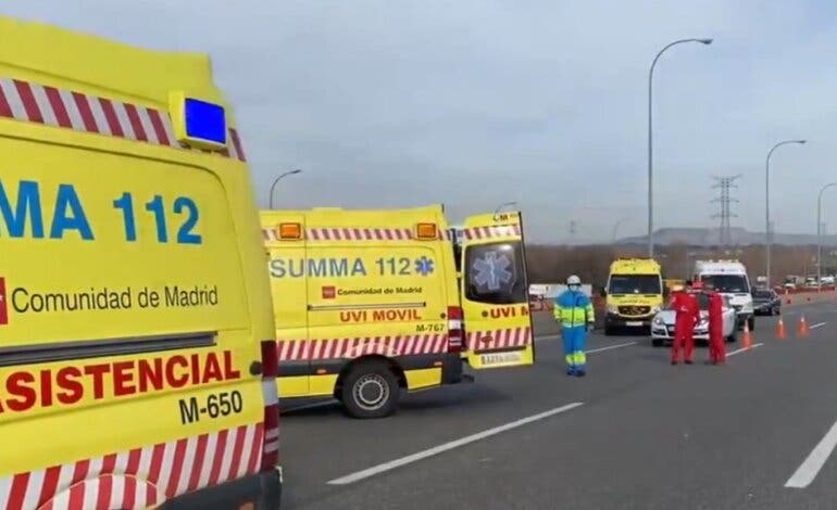 Muere un gruísta atropellado en la M-45, en San Fernando de Henares