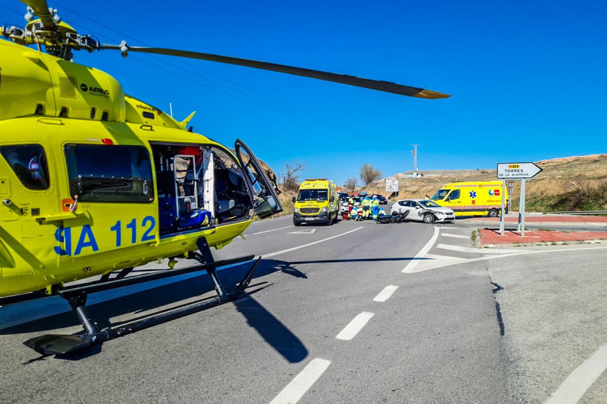 Herido grave un motorista de 45 años tras sufrir un accidente en Loeches