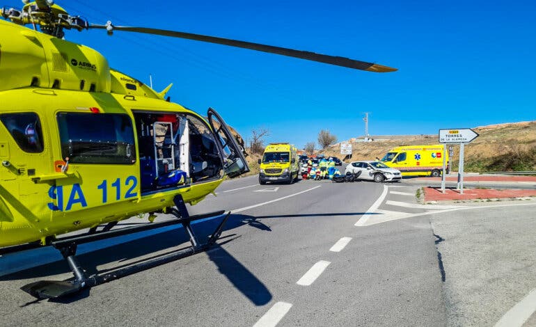 Herido grave un motorista de 45 años tras sufrir un accidente en Loeches