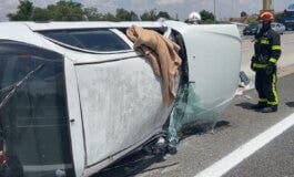 Herido un conductor en la A-2 en Torrejón tras dar varias vueltas de campana