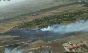 Estabilizado y perimetrado un incendio declarado en Batres que podría quedar controlado este lunes