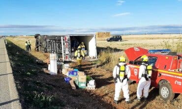 Da positivo en drogas un camionero que volcó en la A-2 transportando mercancías peligrosas