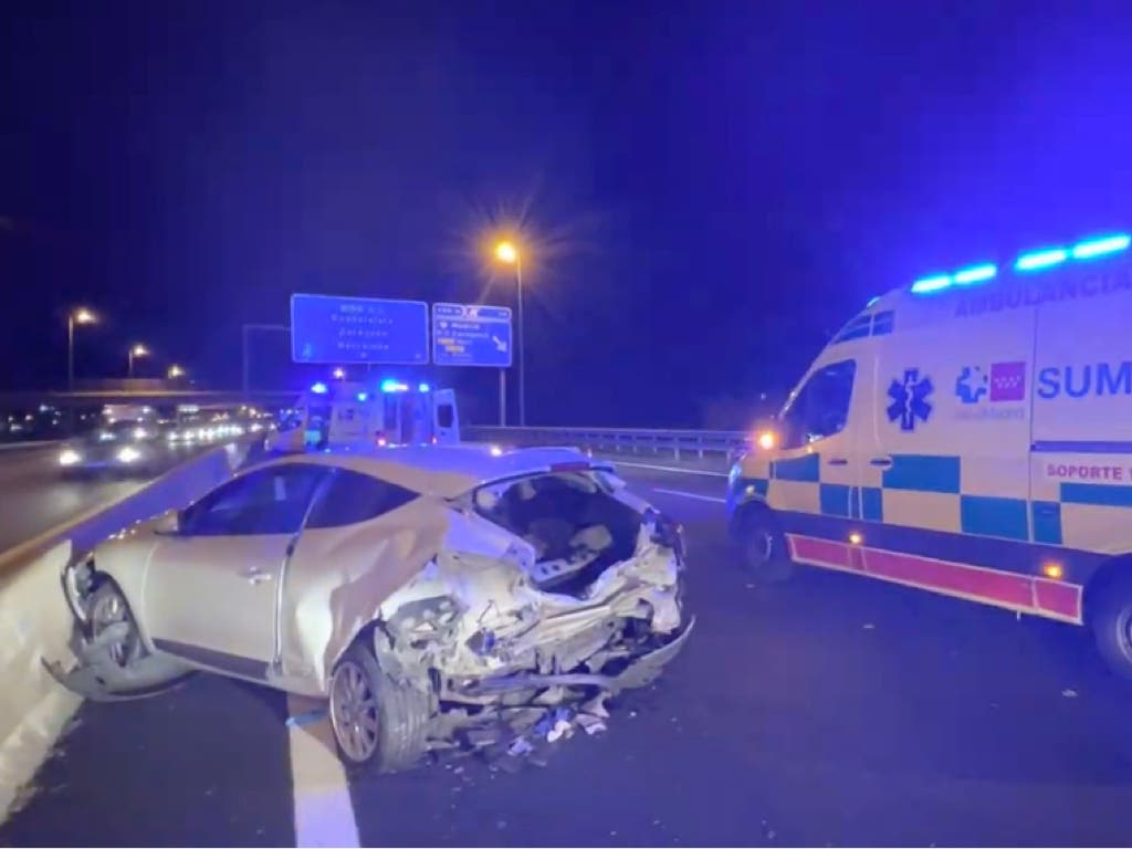 Cuatro heridos en un accidente de tráfico en la A-2, en Alcalá de Henares 