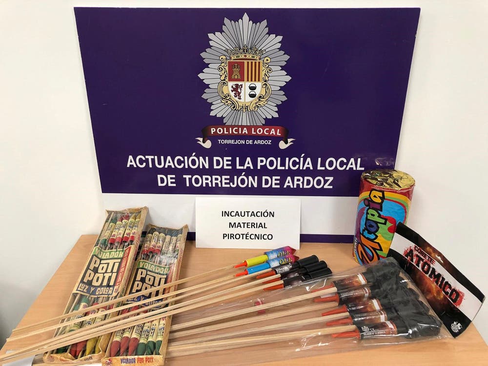 La Policía de Torrejón de Ardoz incautó diferente material pirotécnico durante las Navidades