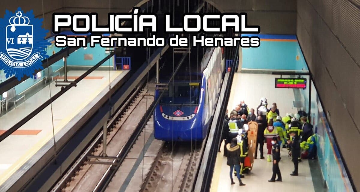 Una persona salva milagrosamente la vida tras ser arrollada por el metro en San Fernando de Henares 