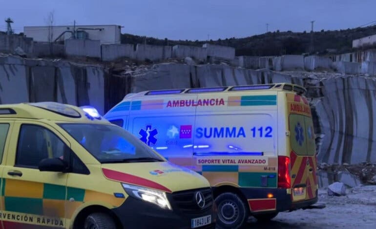 Muere un joven de 30 años aplastado por una piedra de 20.000 kilos en Madrid