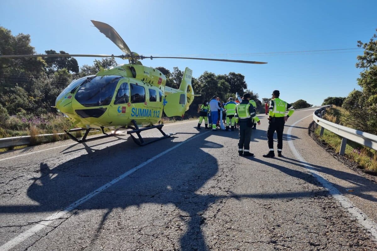 Grave un motorista de 48 años tras salirse de la vía en la M-507