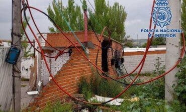 Desmantelada una nueva plantación de marihuana en la Cañada Real conectada al alumbrado público 