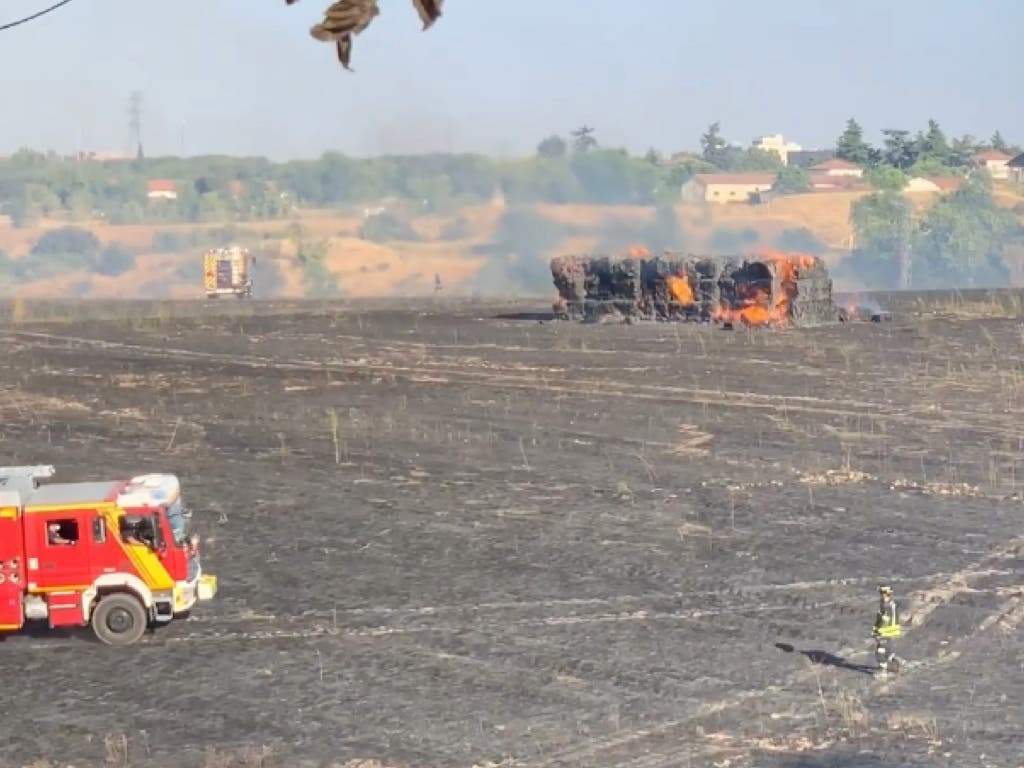 Un incendio de pastos obligó a desalojar un tanatorio en Alcobendas 