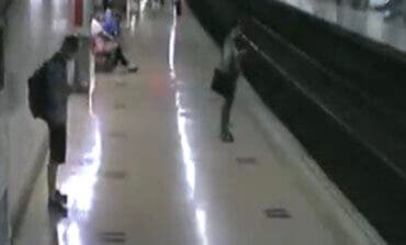 Salvado tras caer a las vías del Metro de Madrid y detenido por desórdenes públicos 
