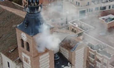 Espectacular simulacro de incendio en la Catedral de Getafe para evitar desastres como el de Notre Dame 