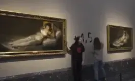 Dos activistas climáticos se pegan a «Las Majas» de Goya en el Museo del Prado de Madrid