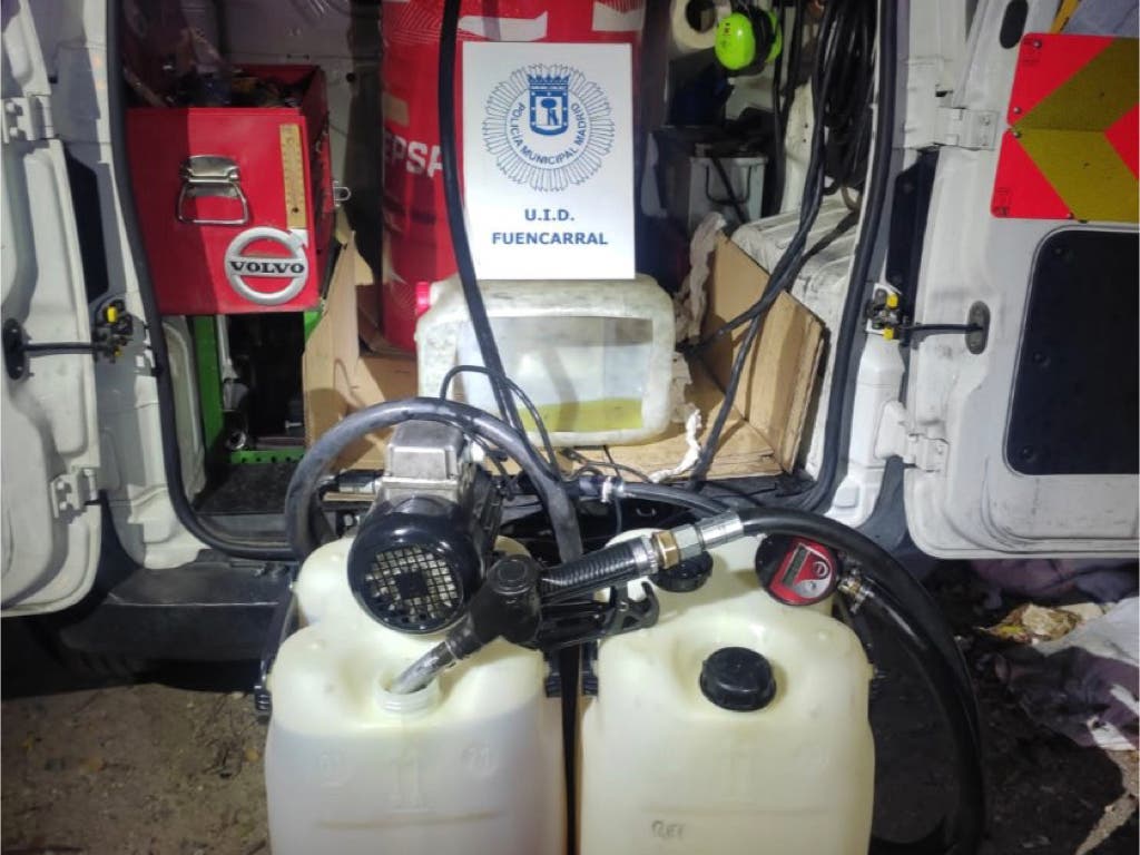 Detenido en Madrid con más de 200 litros de gasolina robada para venderla 