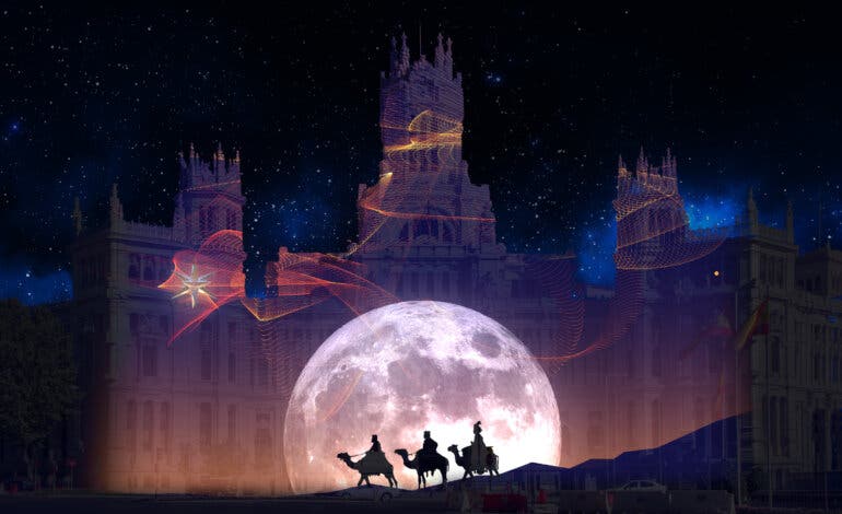 Vuelve el videomapping del Palacio de Cibeles en Madrid con la Estrella de Belén como protagonista