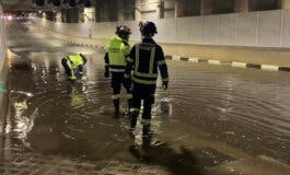 Una tromba de agua provoca cortes de carreteras, líneas de Metro y Cercanías en Madrid