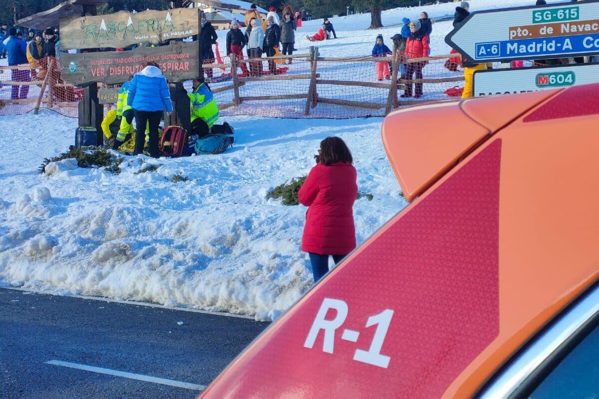 Una menor se rompe la mandíbula tras sufrir un accidente con un trineo en Rascafría