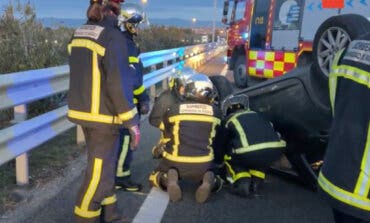 Importantes retenciones en la M-50 por un accidente con dos vehículos implicados 