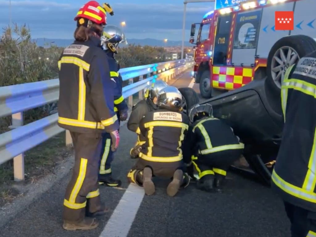 Importantes retenciones en la M-50 por un accidente con dos vehículos implicados 