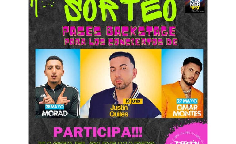 Torrejón Summer Fest: Sorteo para el backstage de Justin Quiles, Morad y Omar Montes