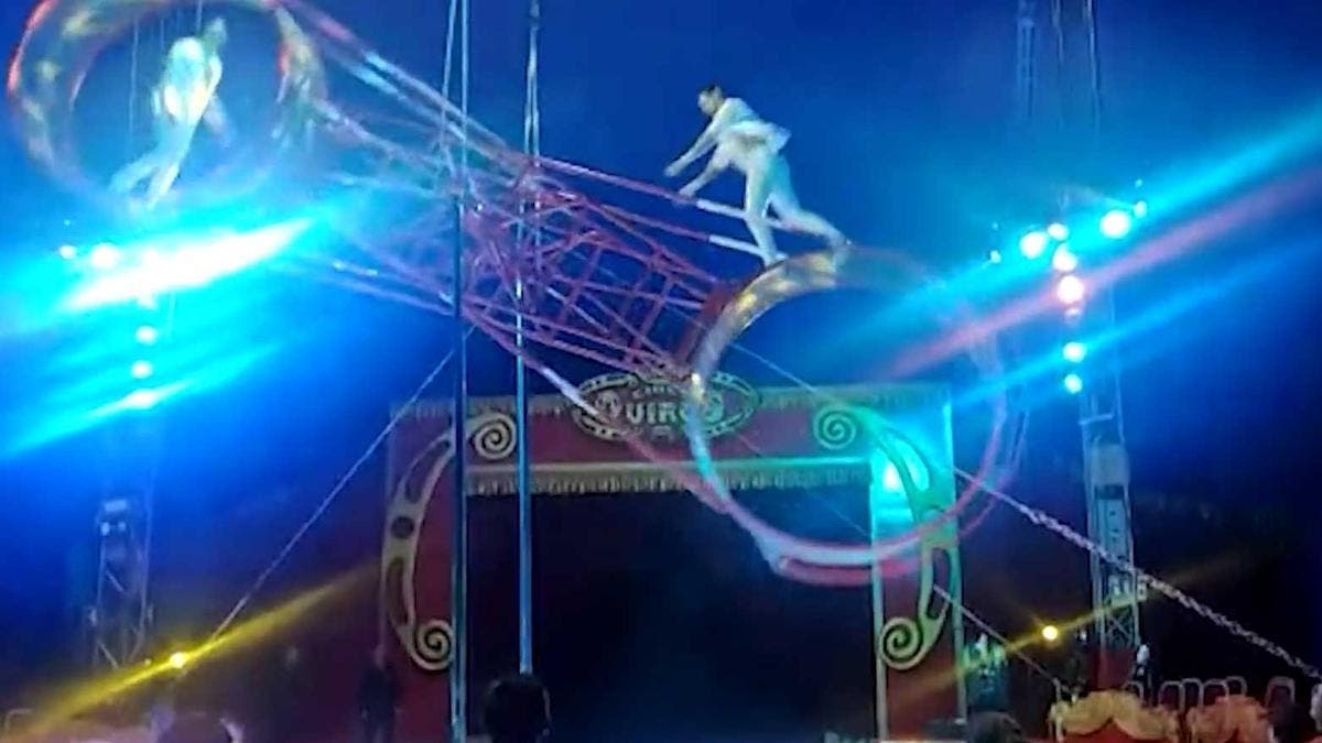 Un trapecista herido leve al caer desde más de siete metros de altura en un circo en Madrid