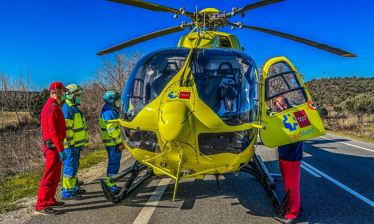 Herido grave un motorista tras colisionar con un ciclista en Talamanca de Jarama