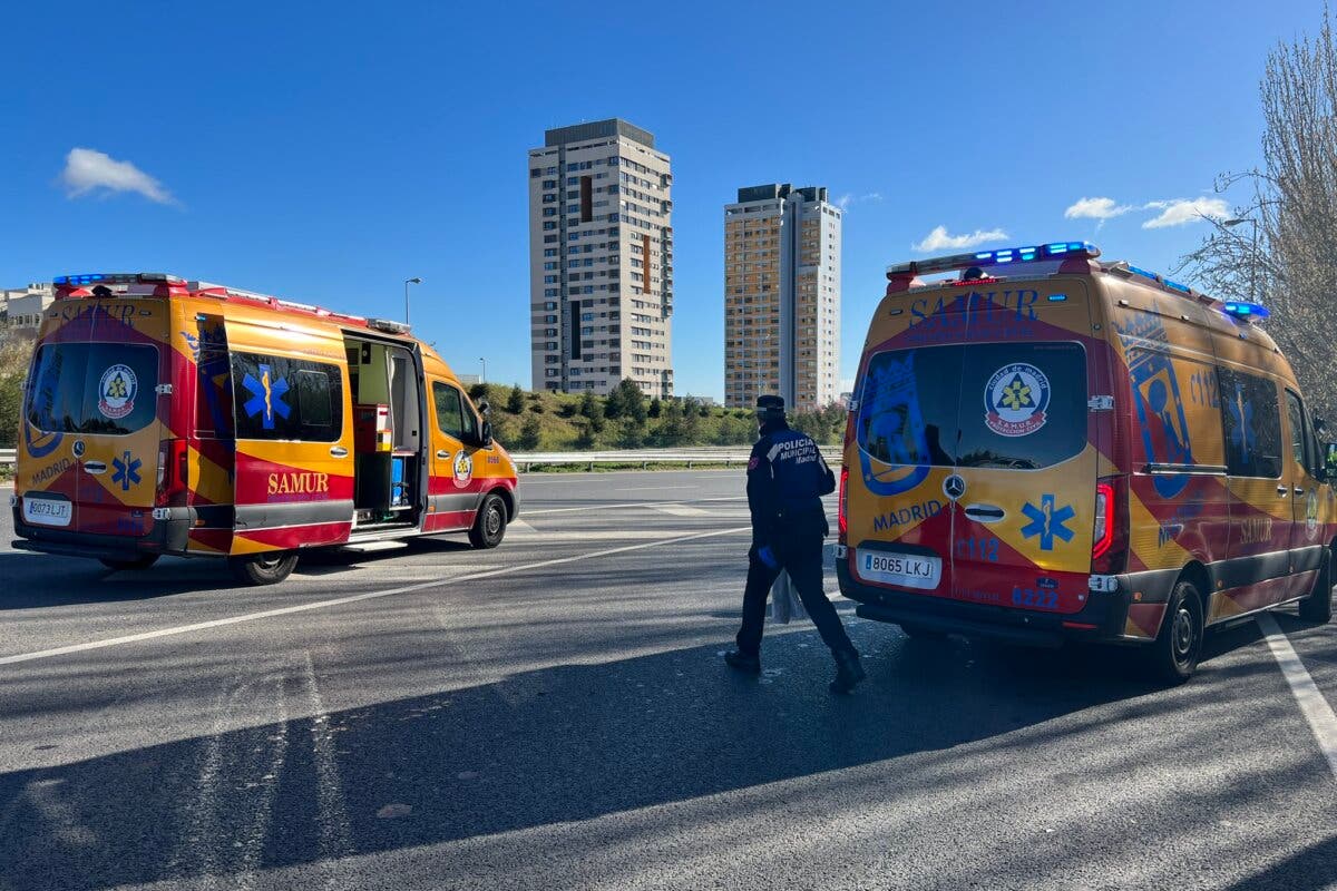 Dos heridos en un accidente de moto en la incorporación a la M-11 desde la M-30