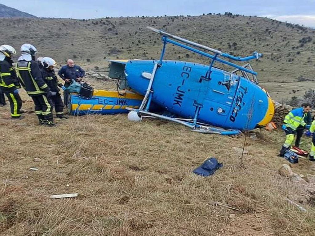 Se estrella en Madrid un helicóptero de la DGT dejando dos heridos leves