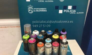 Pillados en Alovera cuatro encapuchados de Azuqueca y Alcalá de Henares con 17 botes de spray