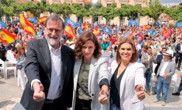 Ayuso, Rajoy y Piquet abarrotaron la Plaza de Cervantes de Alcalá de Henares